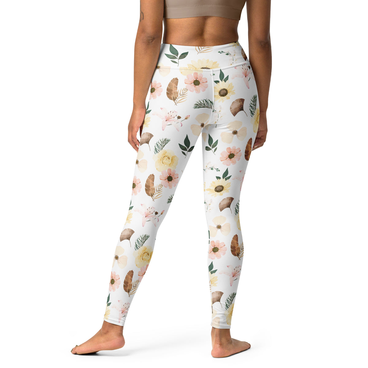 Women's Boho Sunflower Buttery Soft Yoga Leggings - Quick Drying, High Waisted Comfort