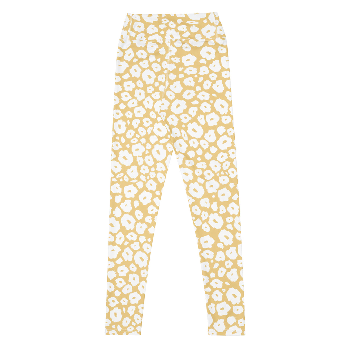 Women's Beige Leopard Print Buttery Soft Yoga Leggings - Quick Drying, High Waisted Comfort