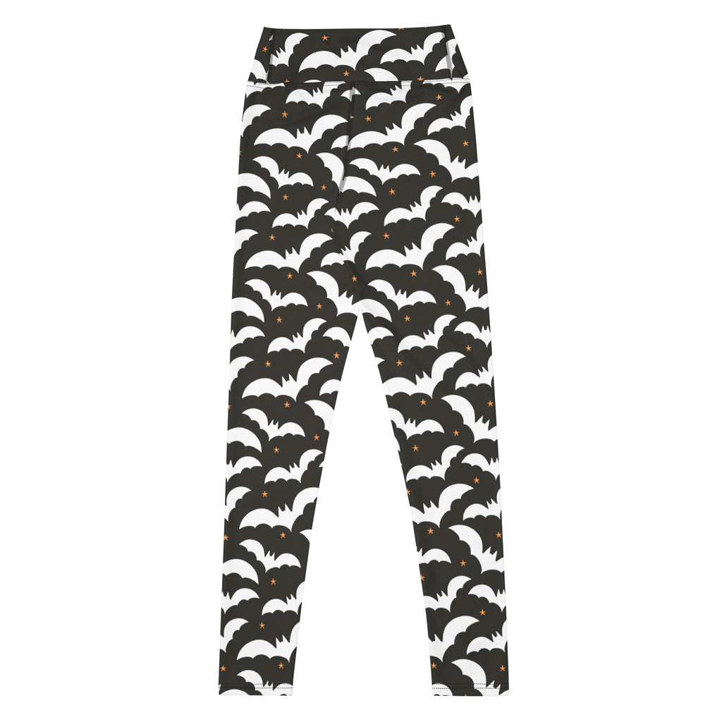 Women's Black Bat Halloween Buttery Soft Yoga Leggings - Quick Drying, High Waisted Comfort