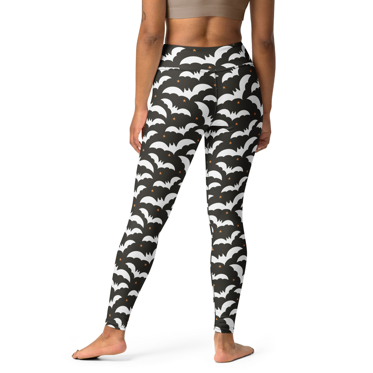 Women's Black Bat Halloween Buttery Soft Yoga Leggings - Quick Drying, High Waisted Comfort