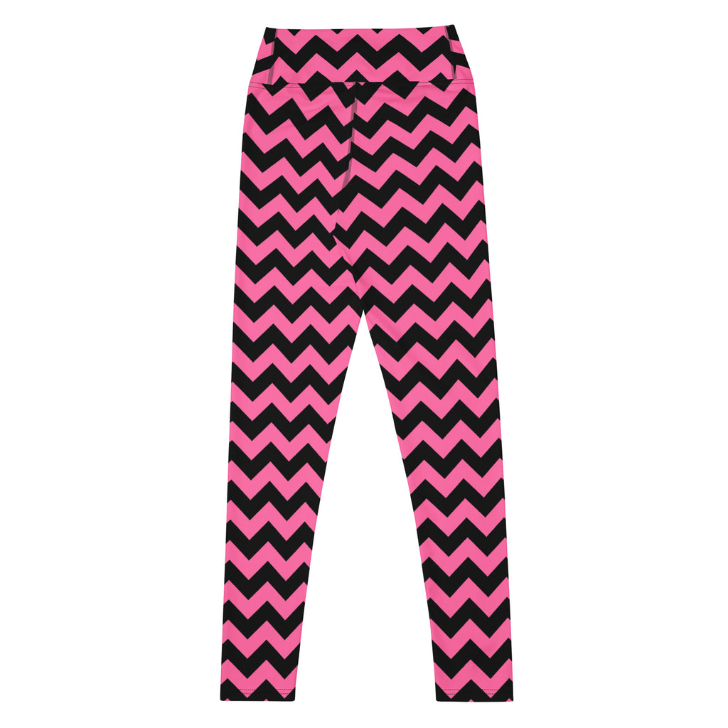 Women's Pink Chevron Halloween Buttery Soft Yoga Leggings - Quick Drying, High Waisted Comfort