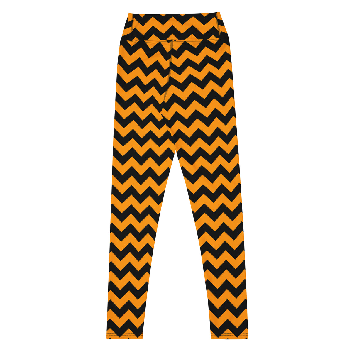 Women's Orange Chevron Halloween Buttery Soft Yoga Leggings - Quick Drying, High Waisted Comfort