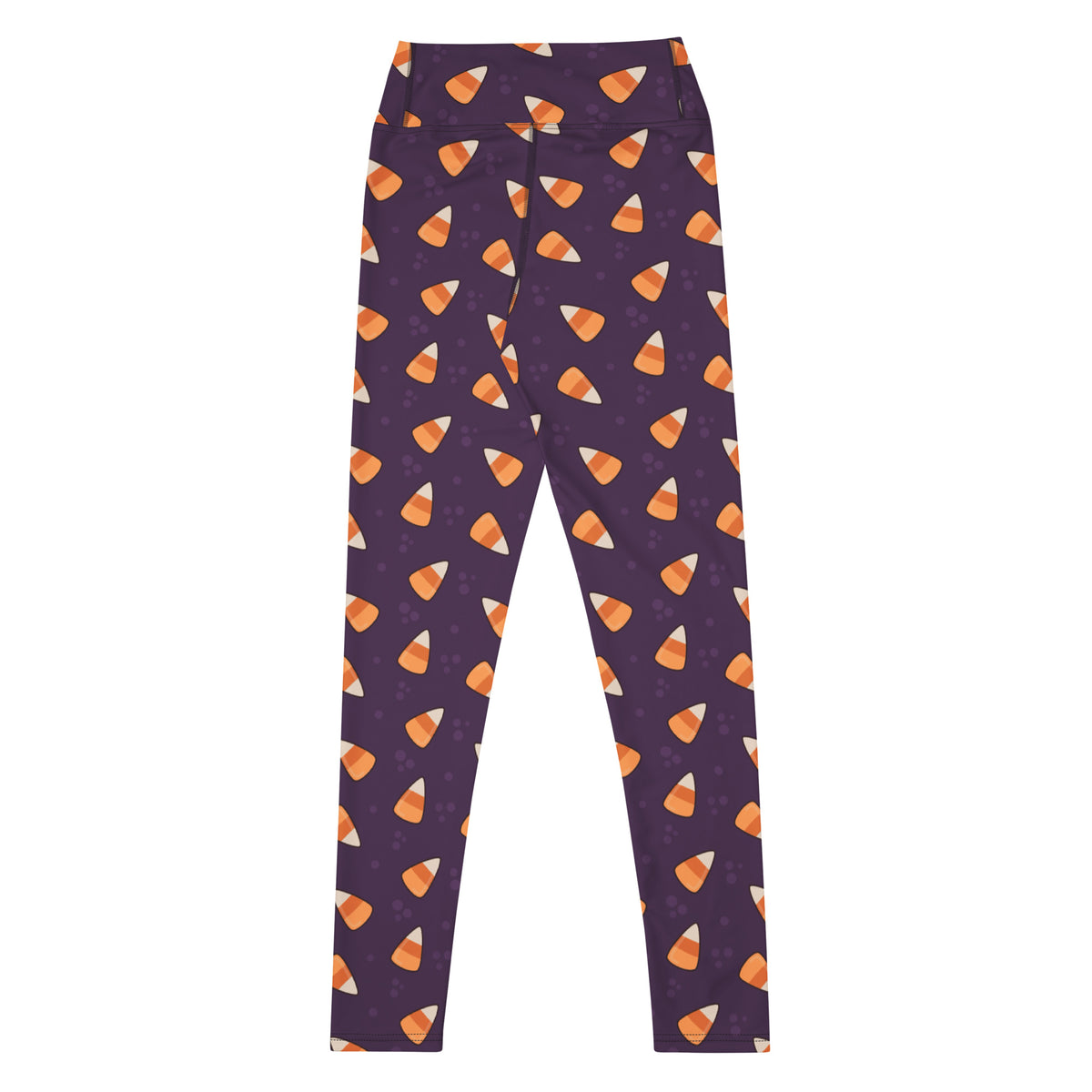 Women's Dark Purple Candy Corn Halloween Buttery Soft Yoga Leggings - Quick Drying, High Waisted Comfort