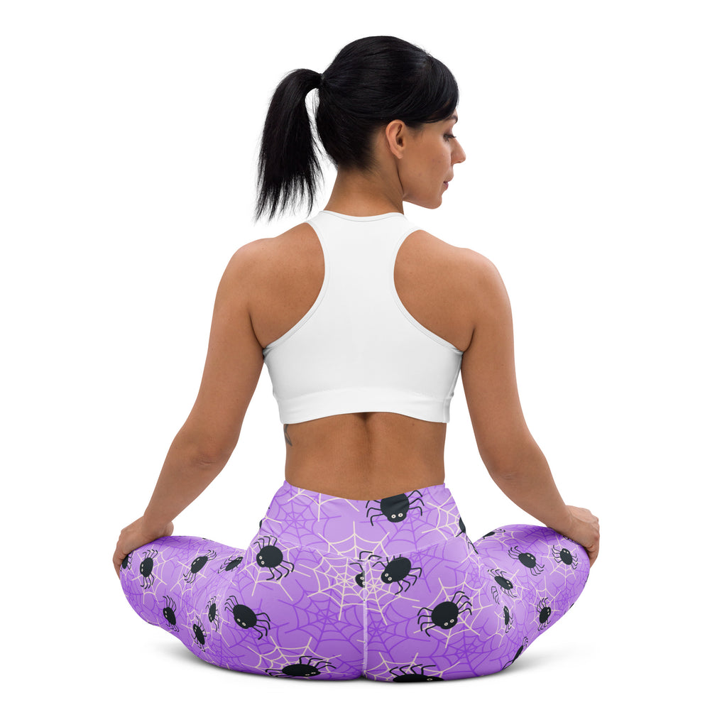 Women's Purple Spider Halloween Buttery Soft Yoga Leggings - Quick Drying, High Waisted Comfort