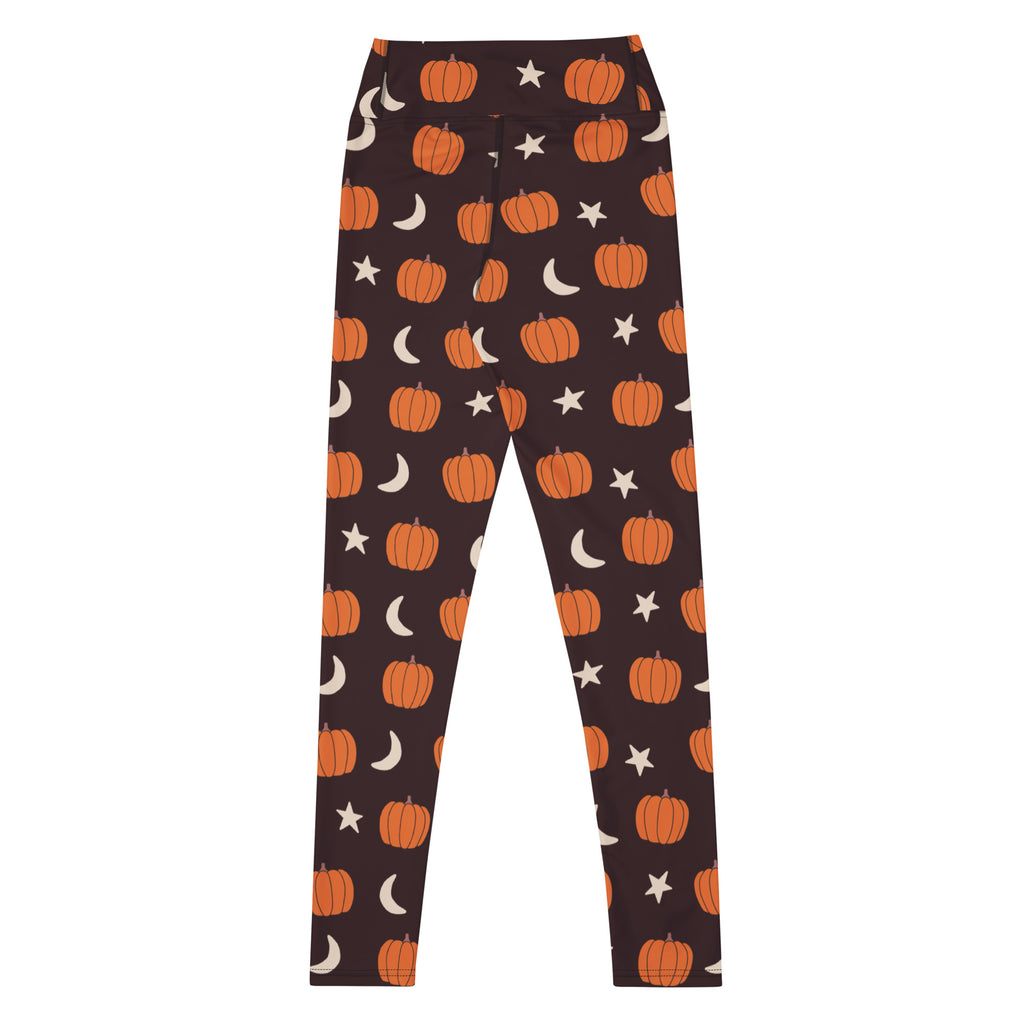 Women's Pumpkin Moon Halloween Buttery Soft Yoga Leggings - Quick Drying, High Waisted Comfort