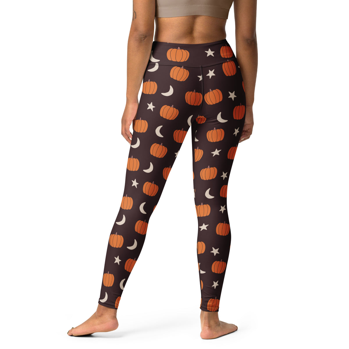 Women's Pumpkin Moon Halloween Buttery Soft Yoga Leggings - Quick Drying, High Waisted Comfort