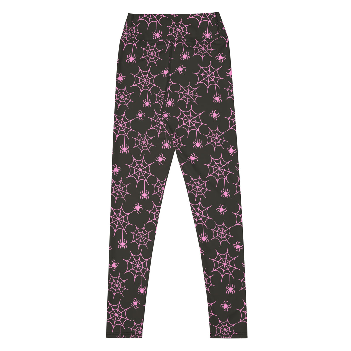 Women's Pink Spider Web Buttery Soft Yoga Leggings - Quick Drying, High Waisted Comfort