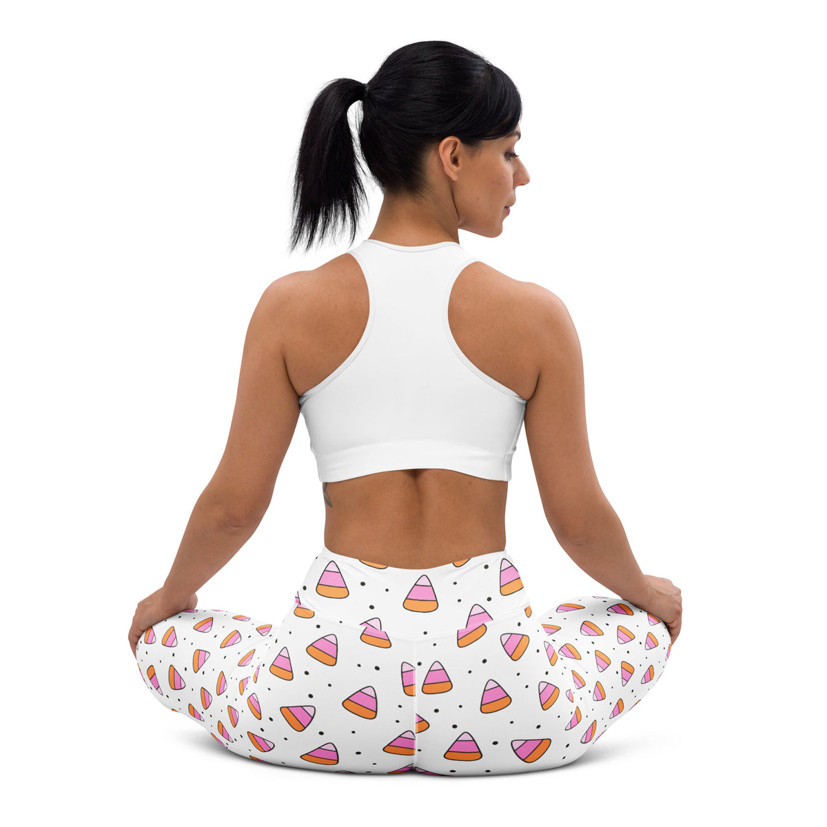 Women's Pink Candy Corn Buttery Soft Yoga Leggings - Quick Drying, High Waisted Comfort