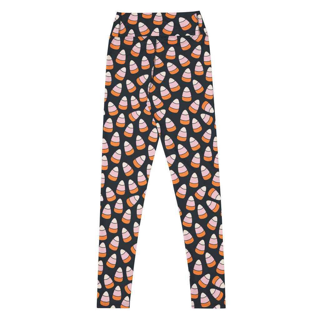 Women's Pink & Orange Candy Corn Buttery Soft Yoga Leggings - Quick Drying, High Waisted Comfort
