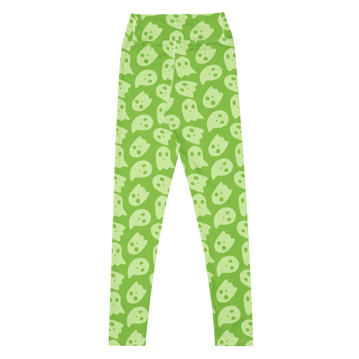 Women's Green Ghost Halloween Buttery Soft Yoga Leggings - Quick Drying, High Waisted Comfort