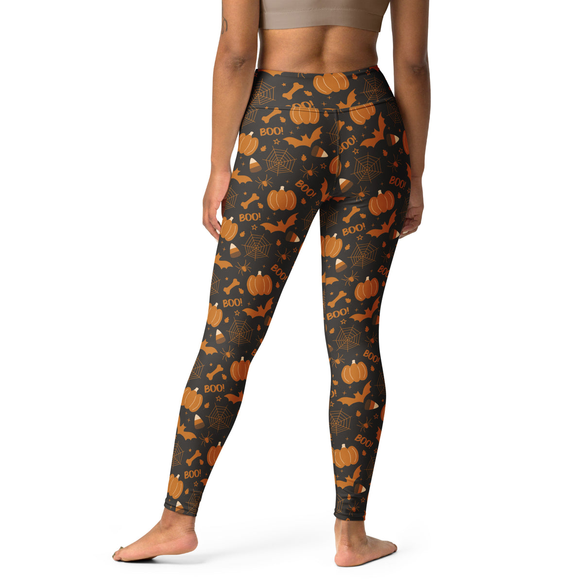 Women's Dark Orange Halloween Buttery Soft Yoga Leggings - Quick Drying, High Waisted Comfort