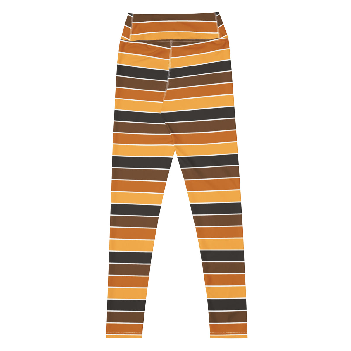 Women's Orange & Brown Striped Halloween Buttery Soft Yoga Leggings - Quick Drying, High Waisted Comfort