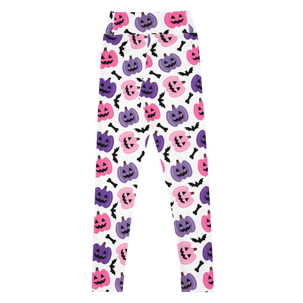 Women's Pink & Purple Pumpkin Halloween Buttery Soft Yoga Leggings - Quick Drying, High Waisted Comfort