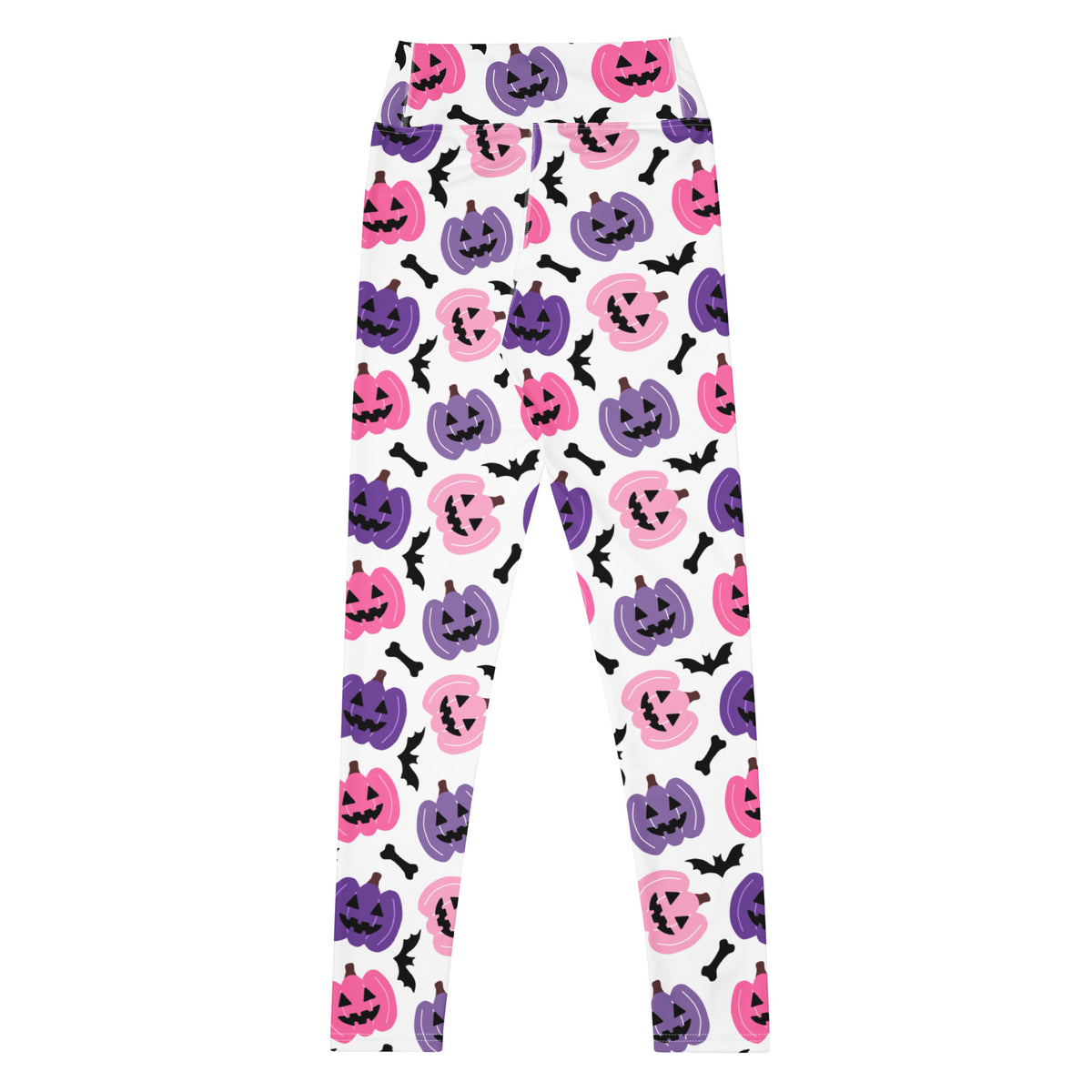 Women's Pink & Purple Pumpkin Halloween Buttery Soft Yoga Leggings - Quick Drying, High Waisted Comfort
