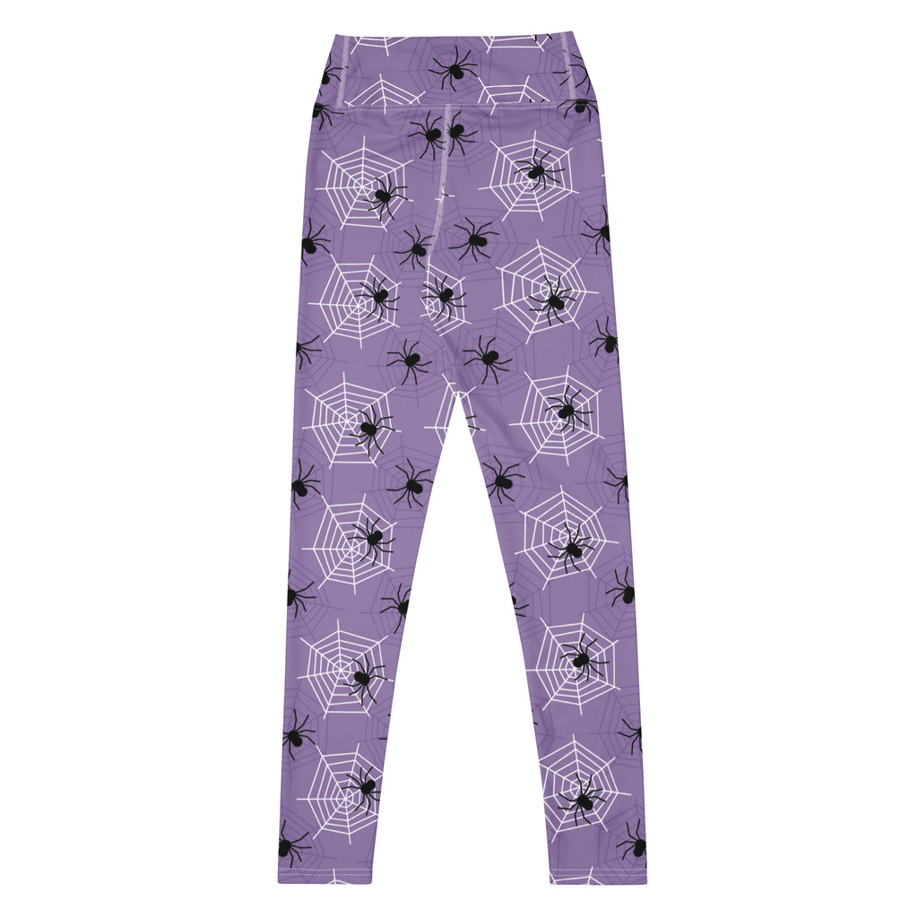 Women's Dark Purple Spider Halloween Buttery Soft Yoga Leggings - Quick Drying, High Waisted Comfort