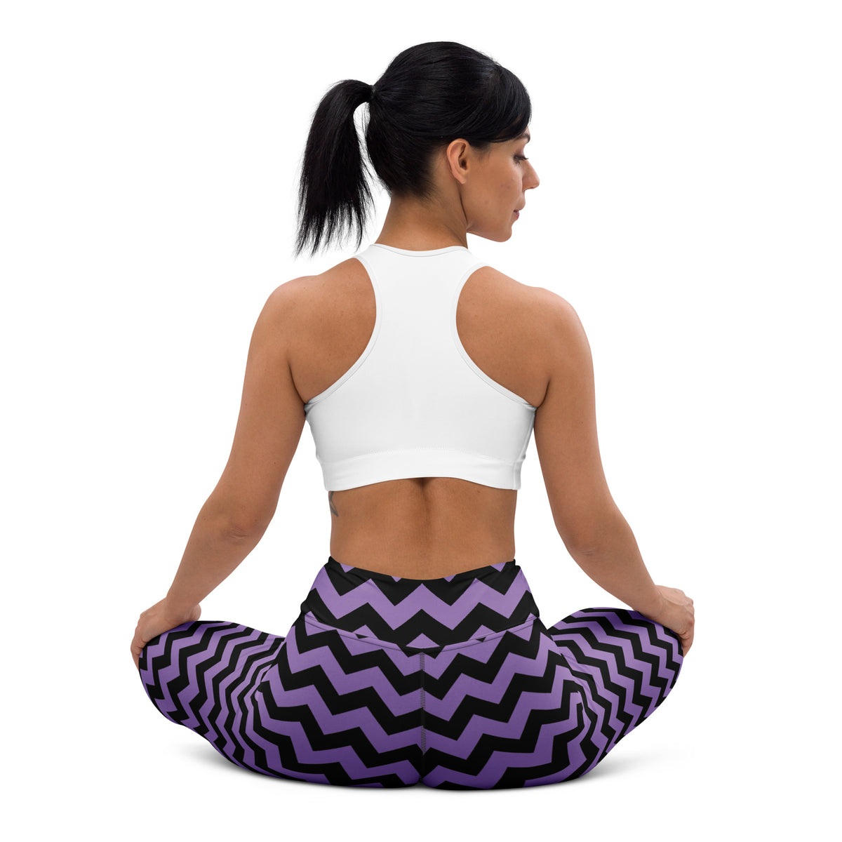 Women's Purple Chevron Halloween Buttery Soft Yoga Leggings - Quick Drying, High Waisted Comfort
