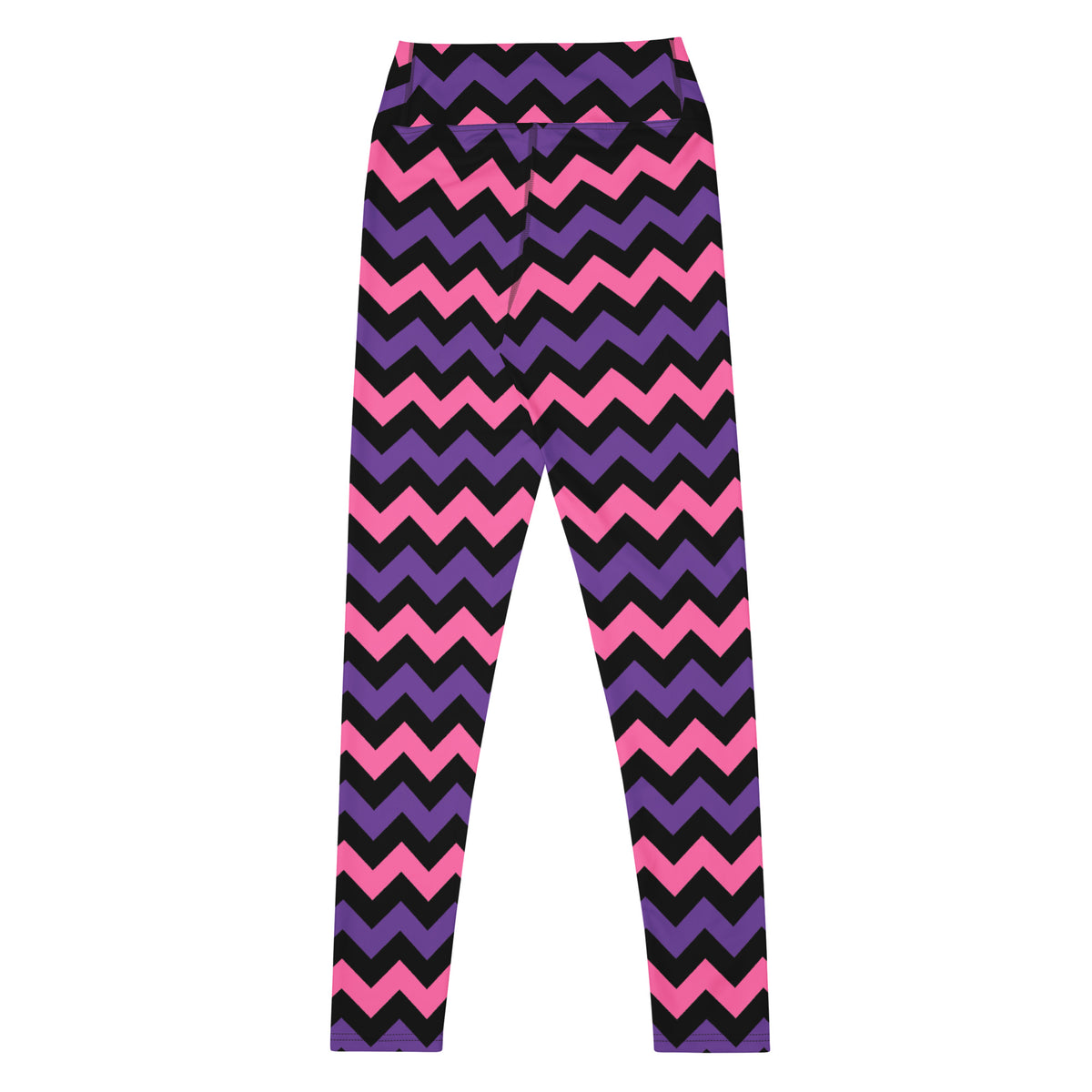 Women's Pink & Purple Chevron Halloween Buttery Soft Yoga Leggings - Quick Drying, High Waisted Comfort