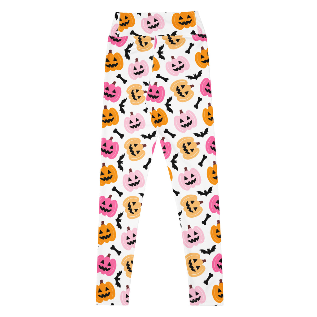 Women's Pink & Orange Pumpkin Halloween Buttery Soft Yoga Leggings - Quick Drying, High Waisted Comfort