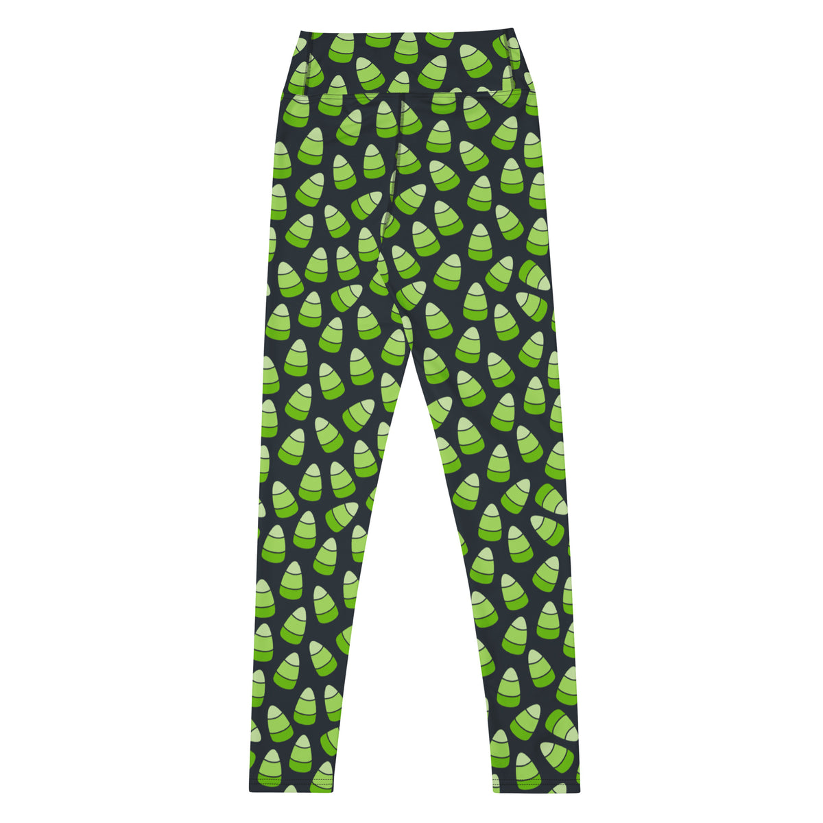 Women's Green Candy Corn Halloween Buttery Soft Yoga Leggings - Quick Drying, High Waisted Comfort