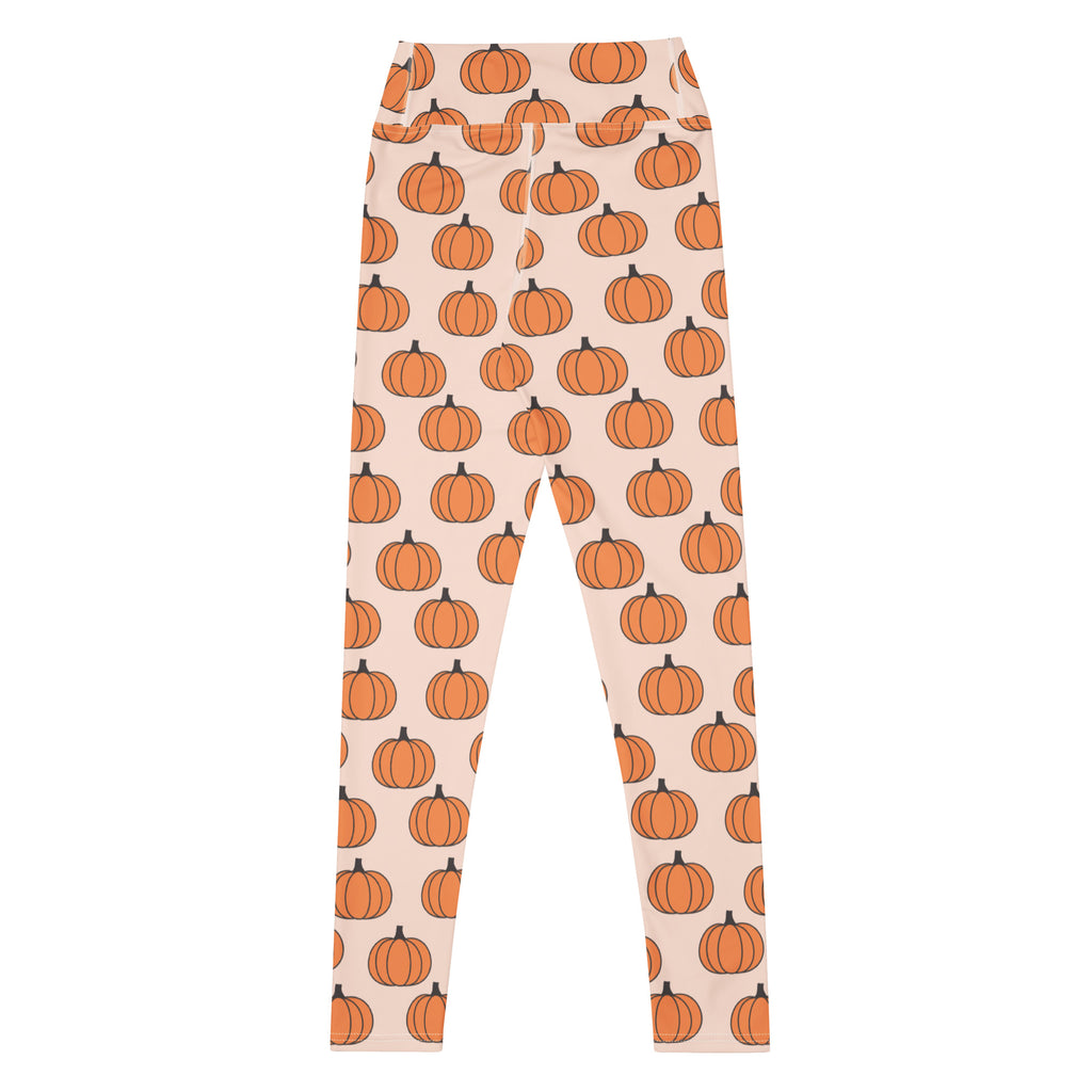 Women's Orange Pumpkin Patch Buttery Soft Yoga Leggings - Quick Drying, High Waisted Comfort