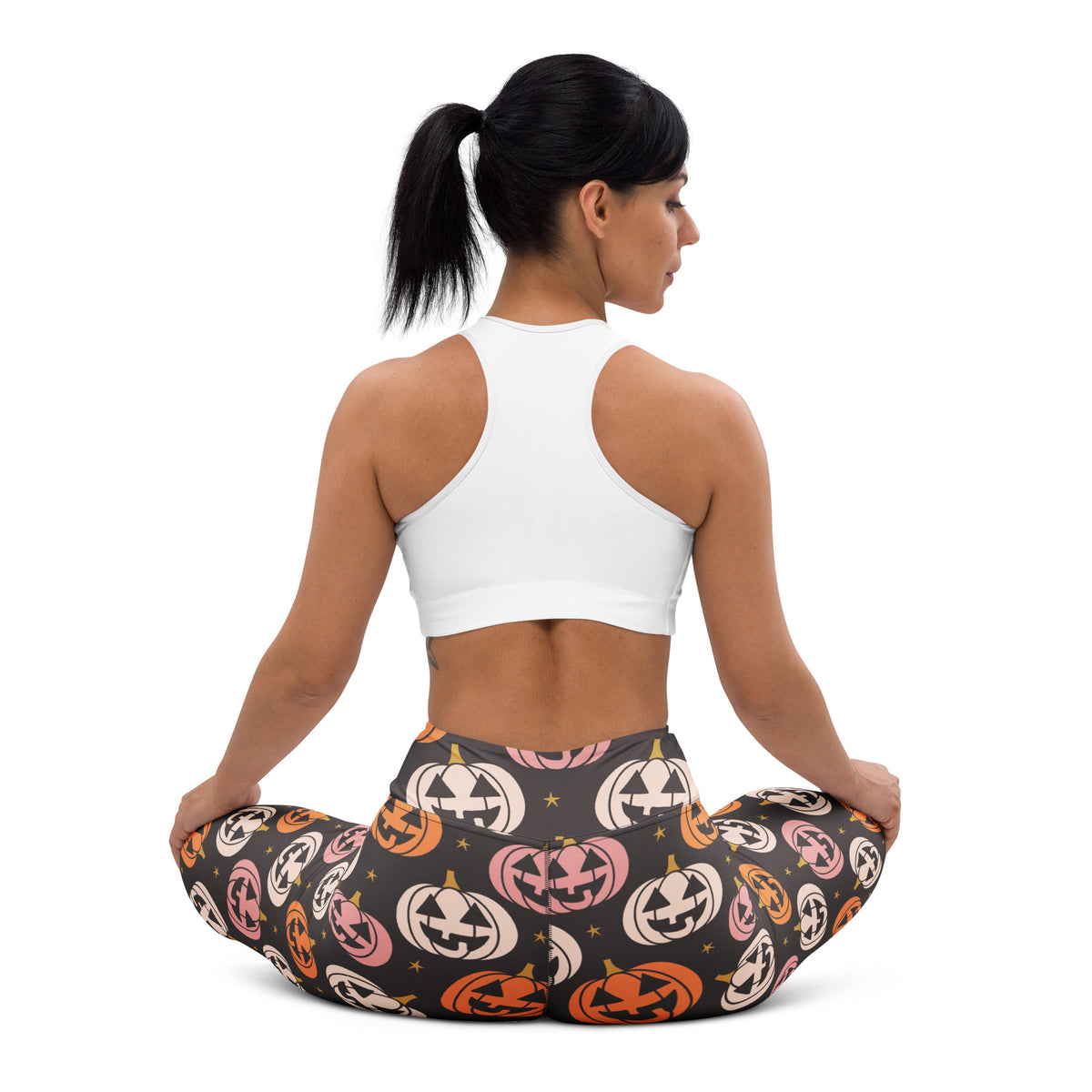 Women's Autumn Jack O’ Lantern Buttery Soft Yoga Leggings - Quick Drying, High Waisted Comfort