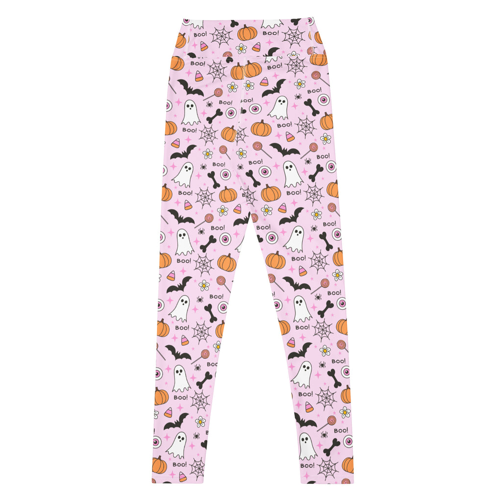 Women's Pink Cute Halloween Buttery Soft Yoga Leggings - Quick Drying, High Waisted Comfort