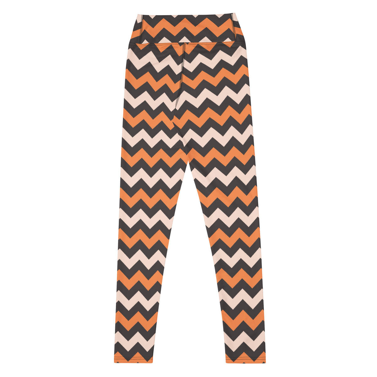 Women's Orange & Cream Chevron Halloween Buttery Soft Yoga Leggings - Quick Drying, High Waisted Comfort