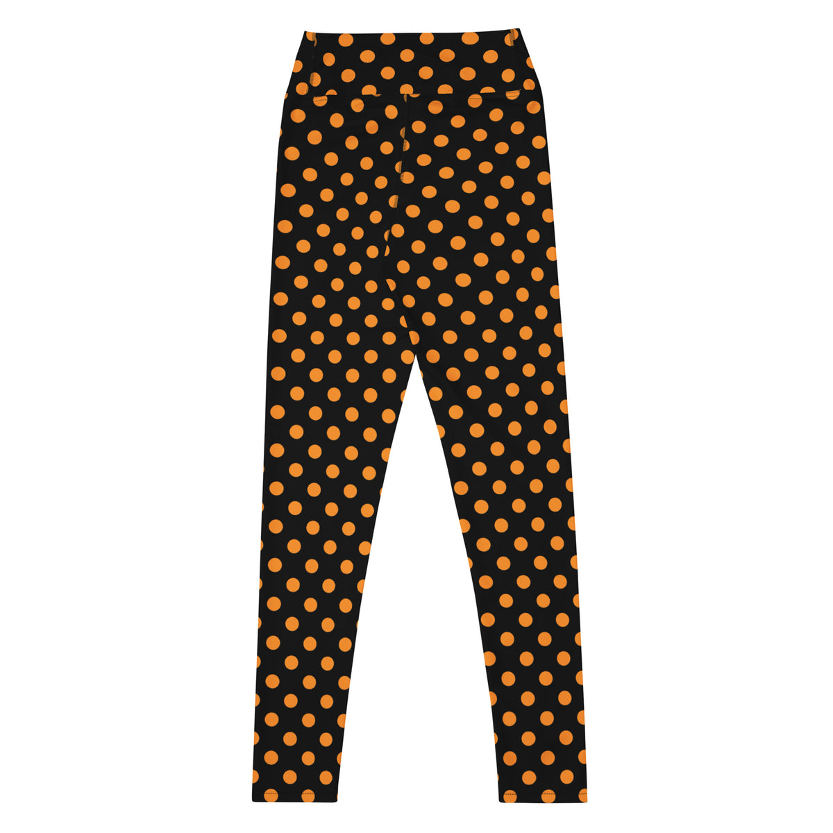 Women's Orange Polka Dot Halloween Buttery Soft Yoga Leggings - Quick Drying, High Waisted Comfort