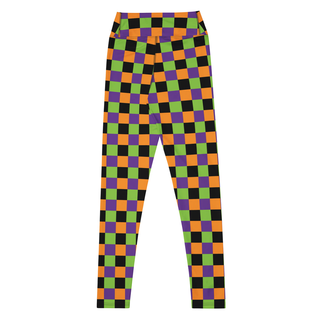 Women's Halloween Checkered Buttery Soft Yoga Leggings - Quick Drying, High Waisted Comfort