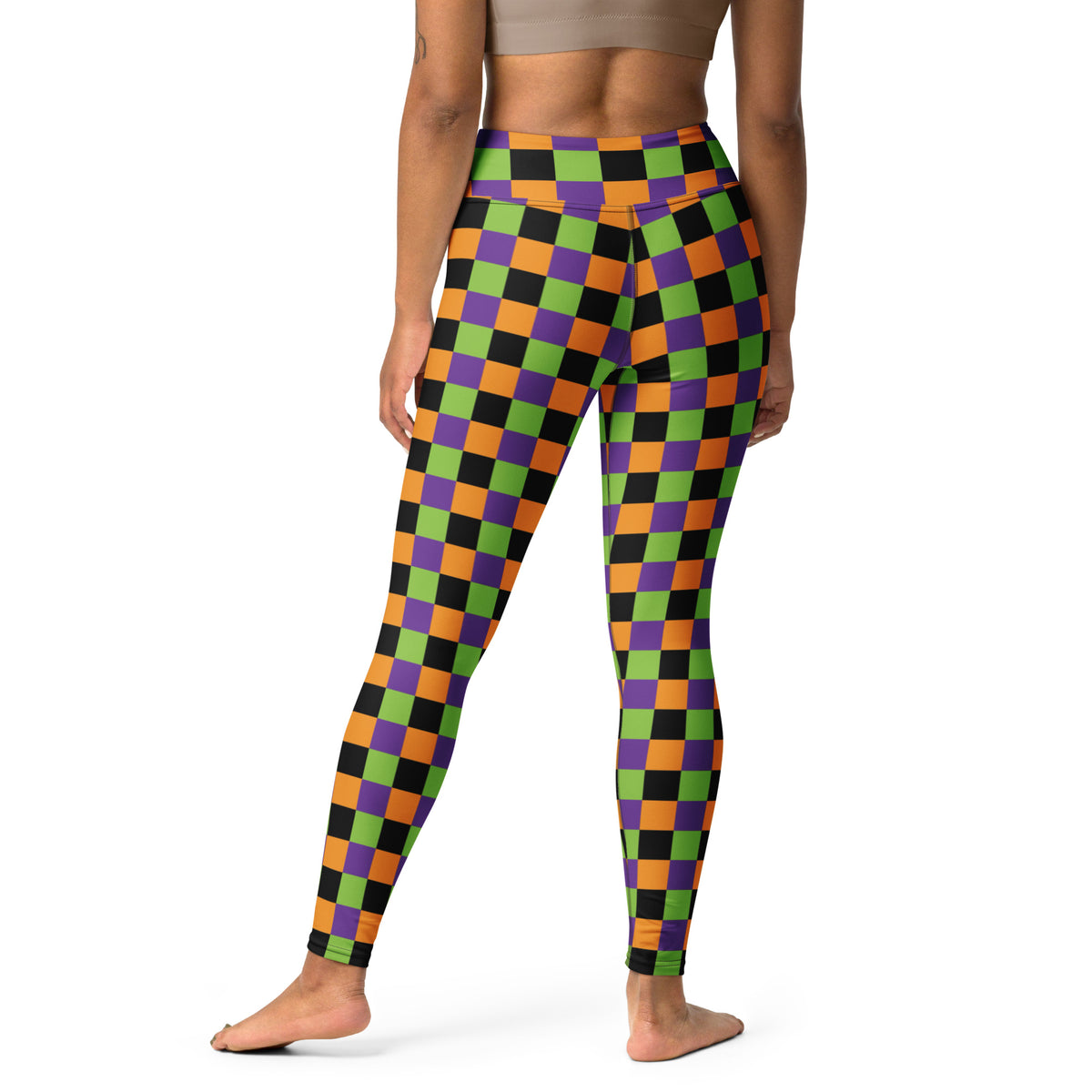 Women's Halloween Checkered Buttery Soft Yoga Leggings - Quick Drying, High Waisted Comfort