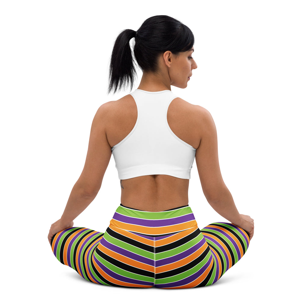 Women's Halloween Striped Buttery Soft Yoga Leggings - Quick Drying, High Waisted Comfort