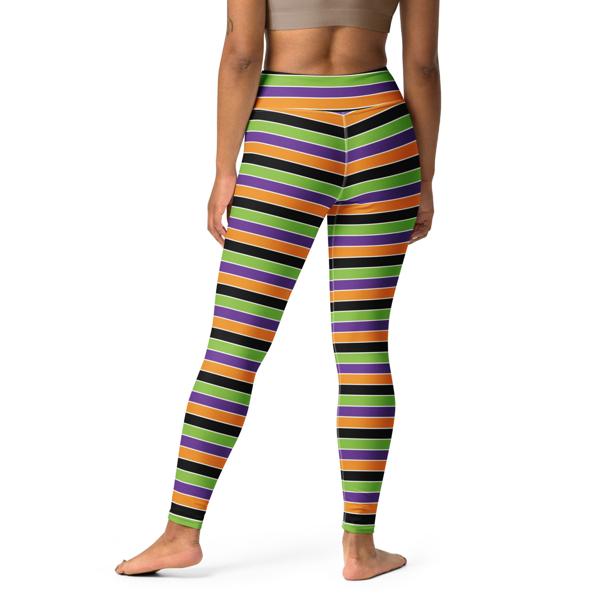 Women's Halloween Striped Buttery Soft Yoga Leggings - Quick Drying, High Waisted Comfort