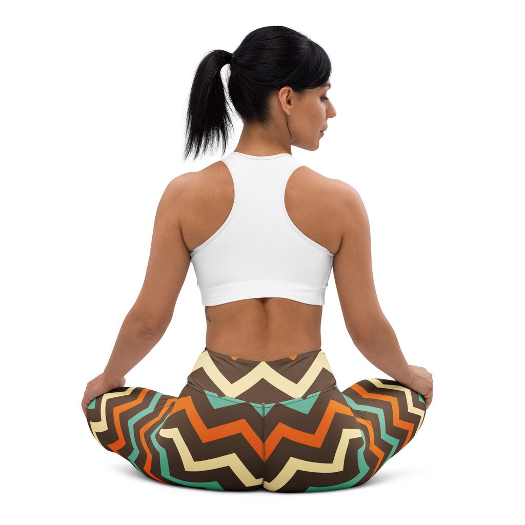 Women's Retro Chevron Buttery Soft Yoga Leggings - Quick Drying, High Waisted Comfort