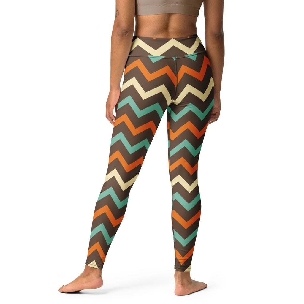 Women's Retro Chevron Buttery Soft Yoga Leggings - Quick Drying, High Waisted Comfort