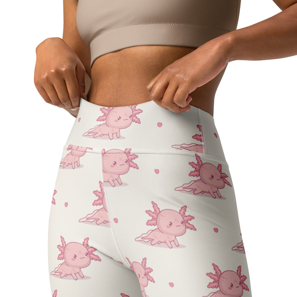 Women's Pink Axolotl Buttery Soft Yoga Leggings
