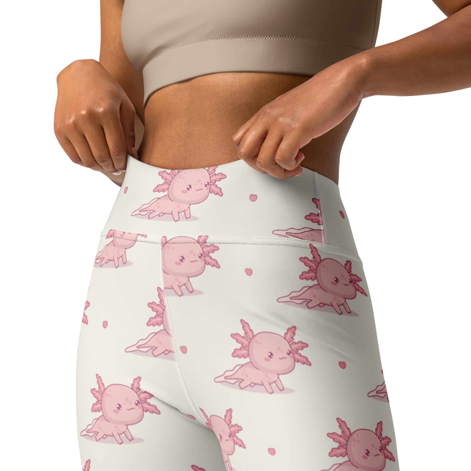 Women's Pink Axolotl Buttery Soft Yoga Leggings