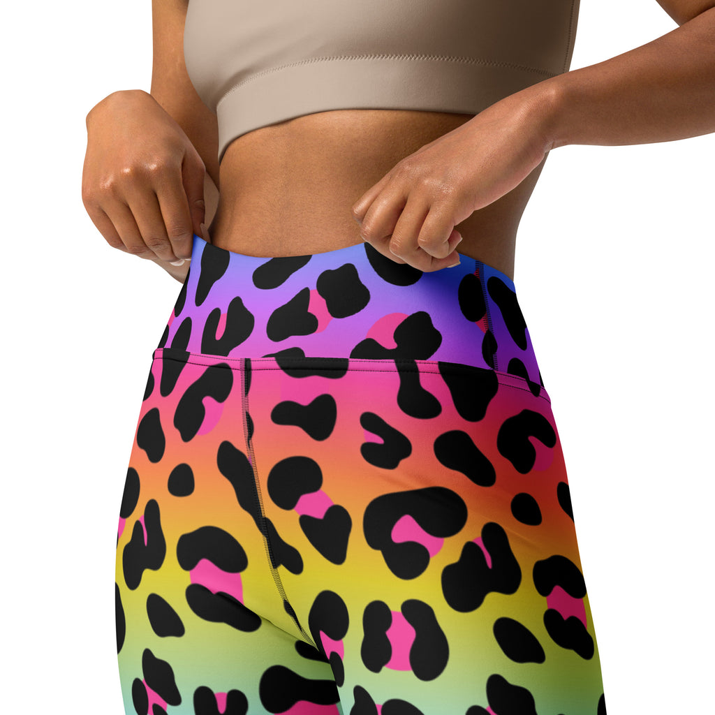 Women's Rainbow Leopard Buttery Soft Yoga Leggings