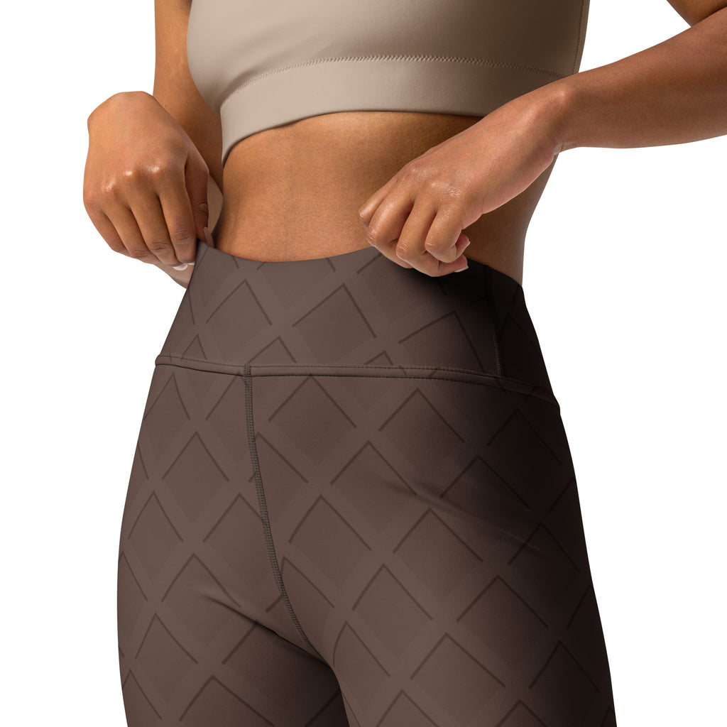 Women's Chocolate Waffle Cone Buttery Soft Yoga Leggings - Quick Drying, High Waisted Comfort