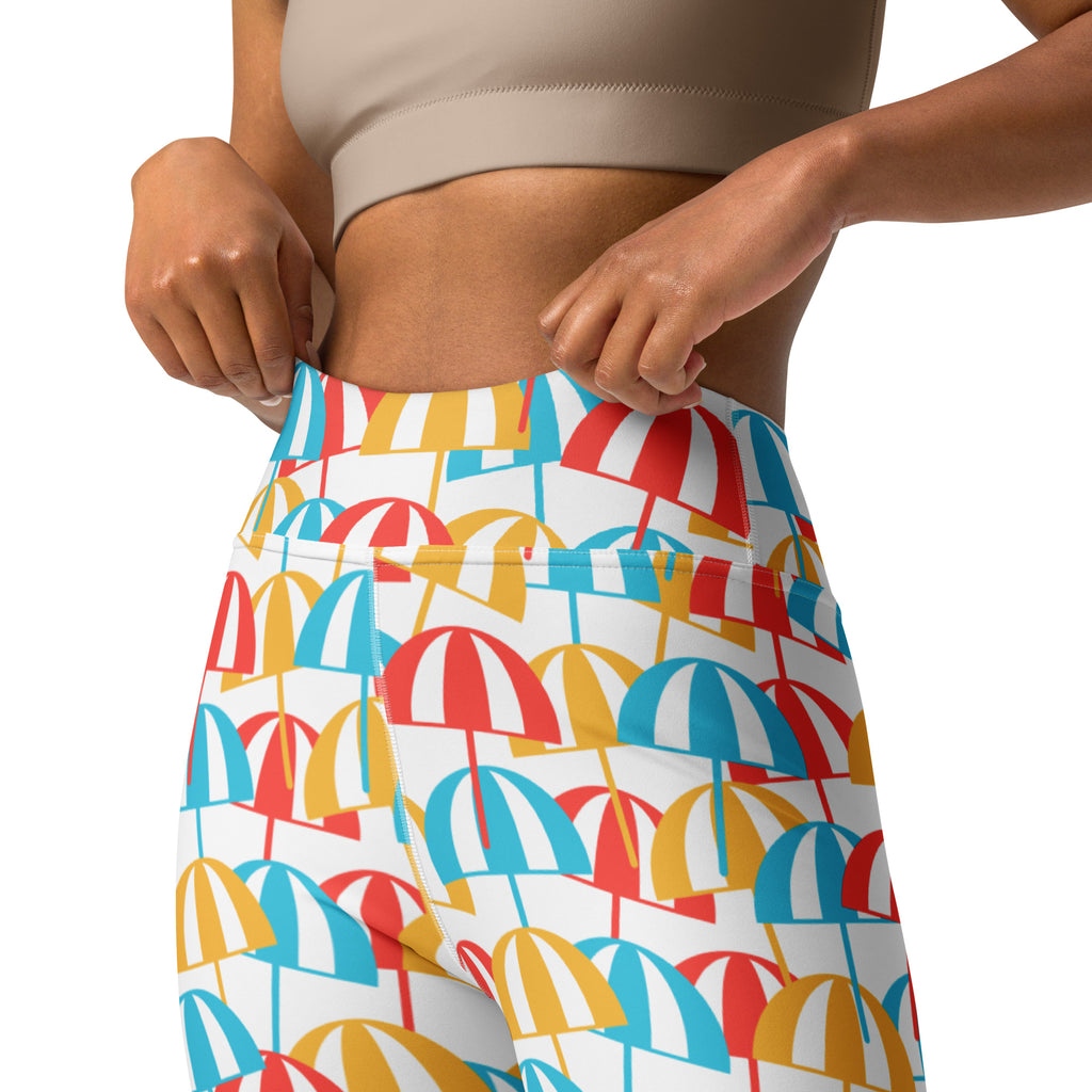 Women's Beach Umbrella Buttery Soft Yoga Leggings - Quick Drying, High Waisted Comfort