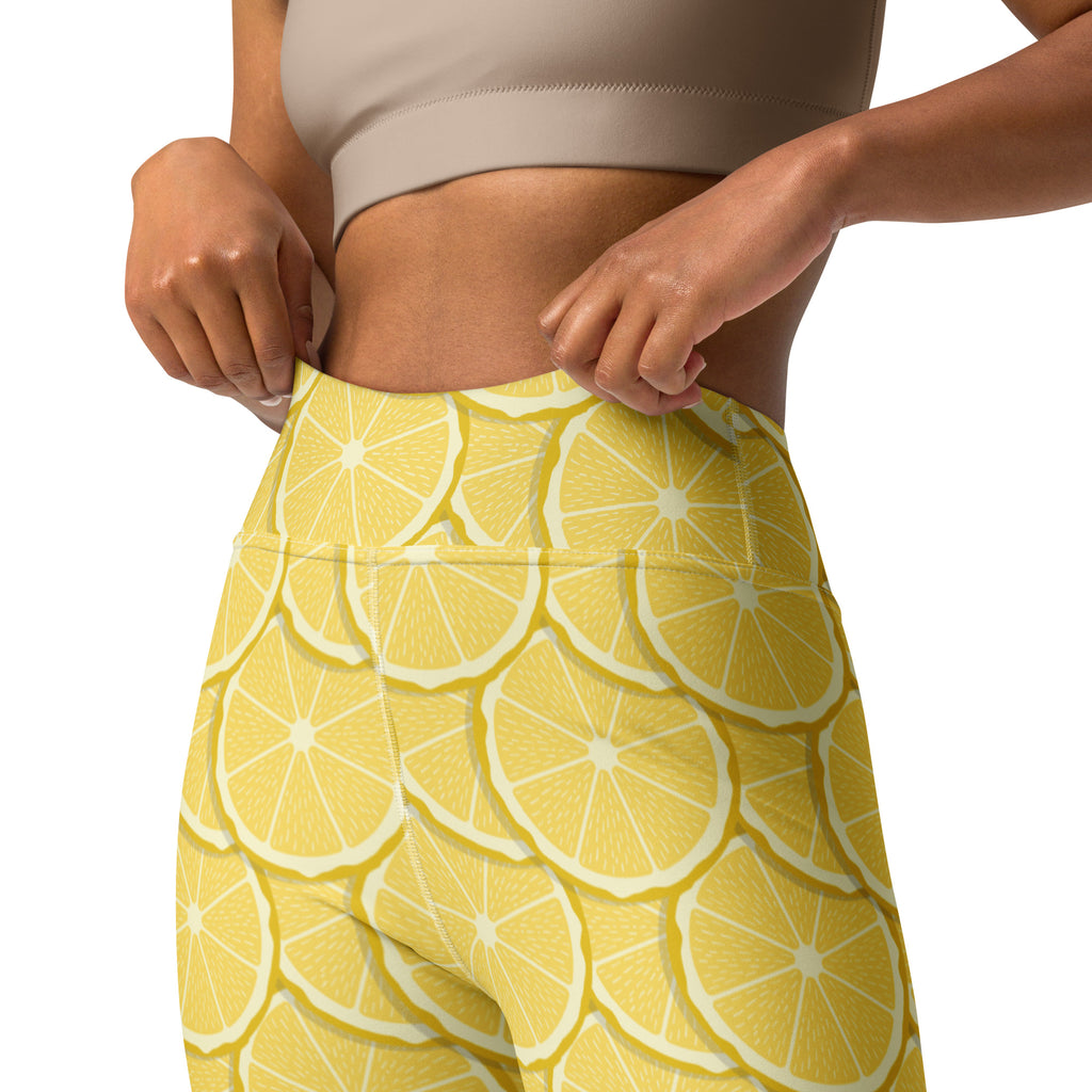Women's Lemon Slice Buttery Soft Yoga Leggings - Quick Drying, High Waisted Comfort