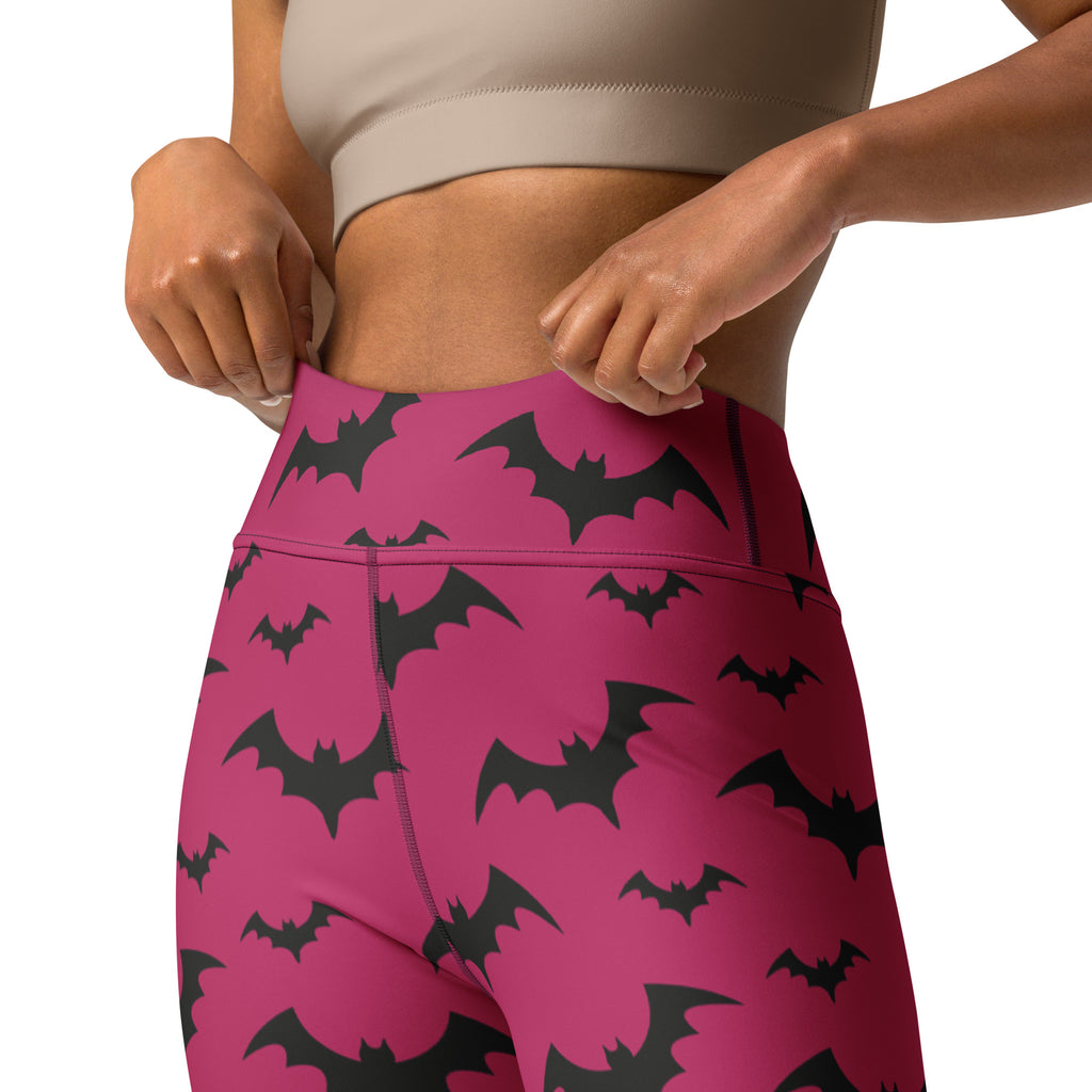 Women's Dark Pink Buttery Soft Yoga Leggings - Quick Drying, High Waisted Comfort