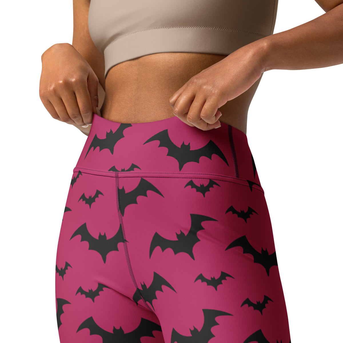 Women's Dark Pink Buttery Soft Yoga Leggings - Quick Drying, High Waisted Comfort