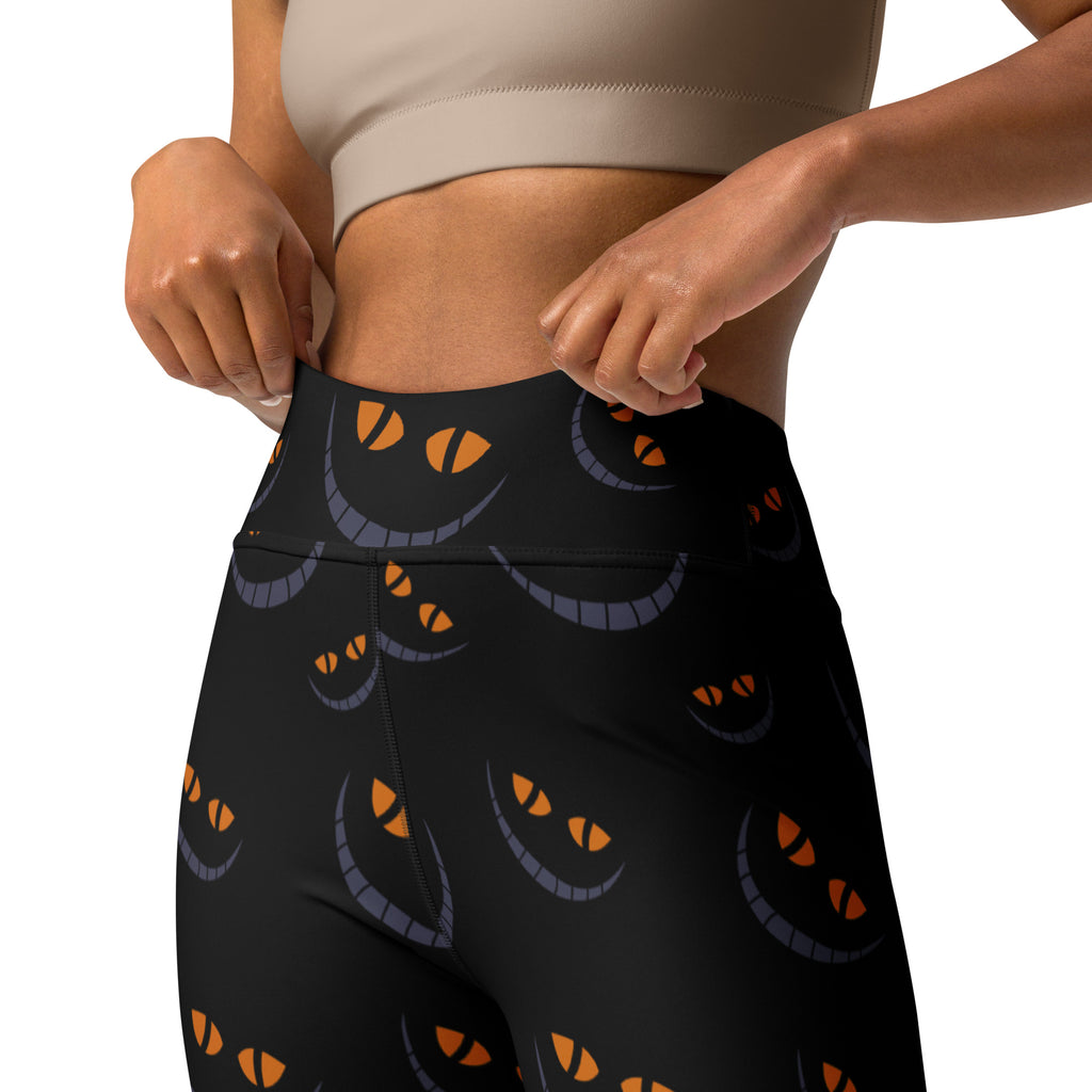 Women's Spooky Black Cat Buttery Soft Yoga Leggings - Quick Drying, High Waisted Comfort