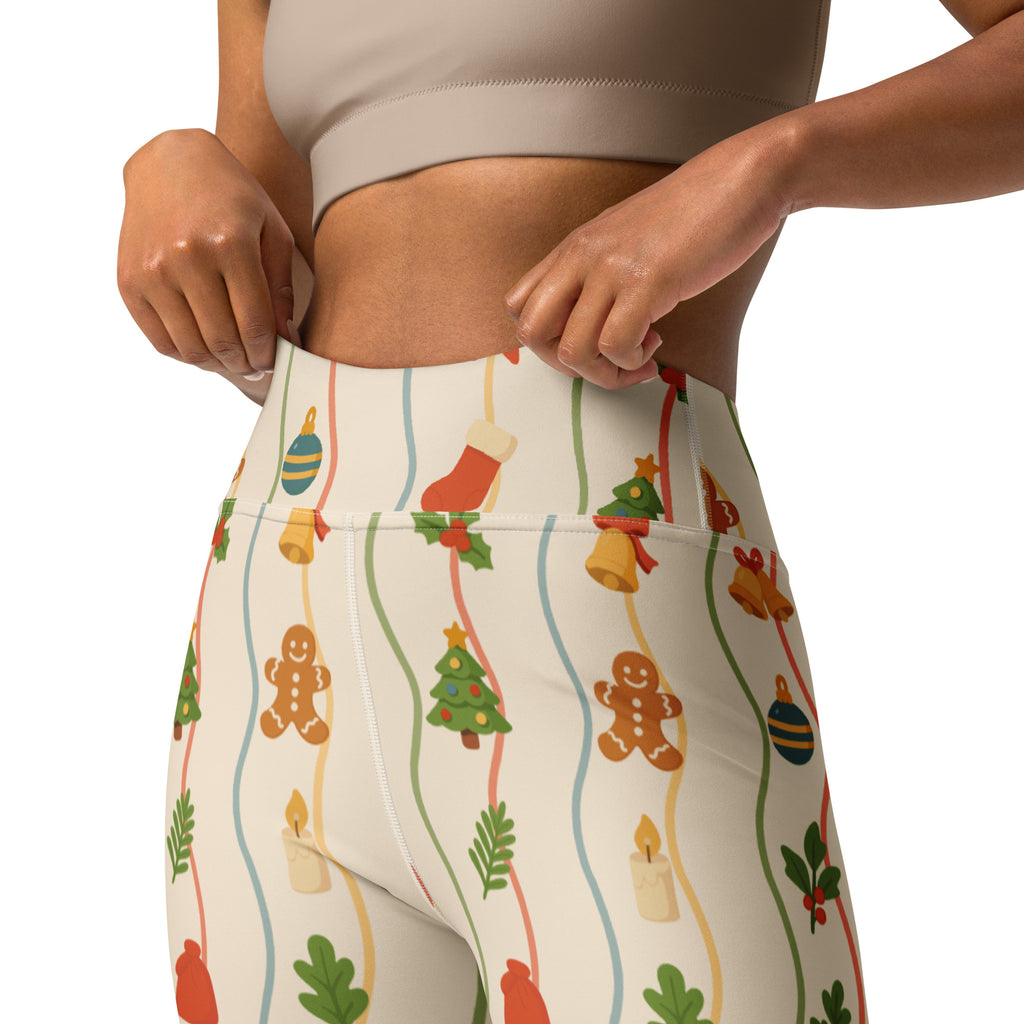 Women's Wavy Christmas Buttery Soft Yoga Leggings - Quick Drying, High Waisted Comfort