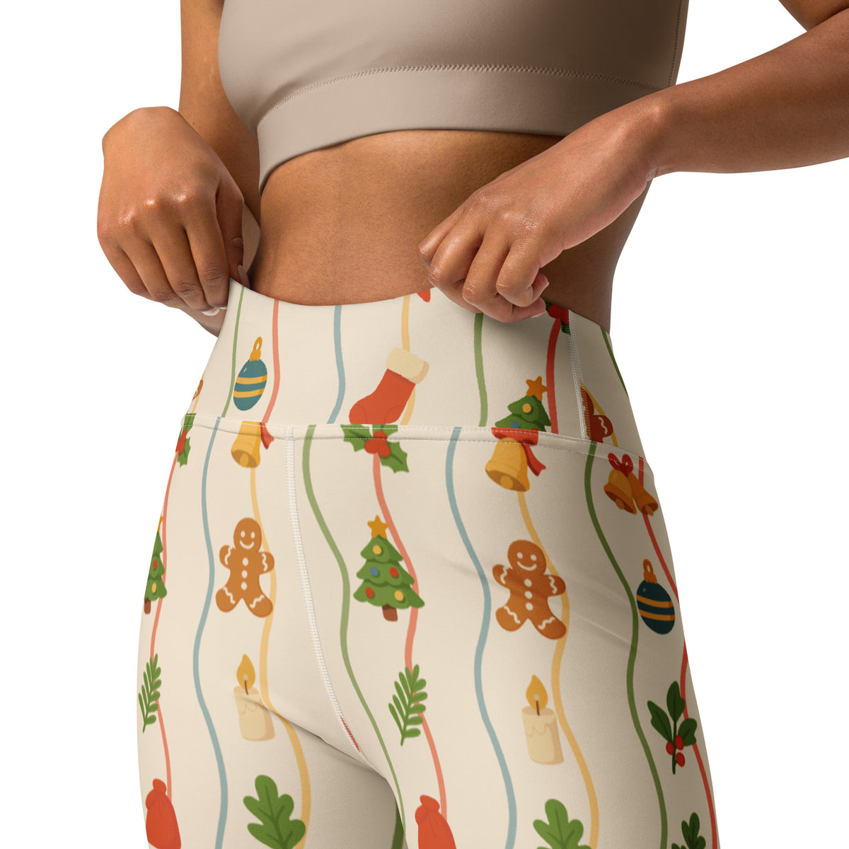 Women's Wavy Christmas Buttery Soft Yoga Leggings - Quick Drying, High Waisted Comfort