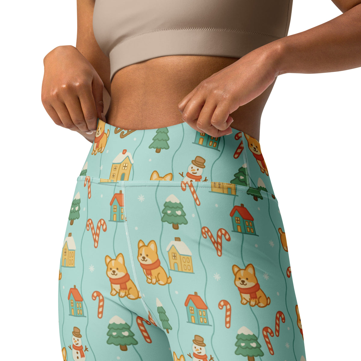 Women's Corgi Christmas Buttery Soft Yoga Leggings - Quick Drying, High Waisted Comfort
