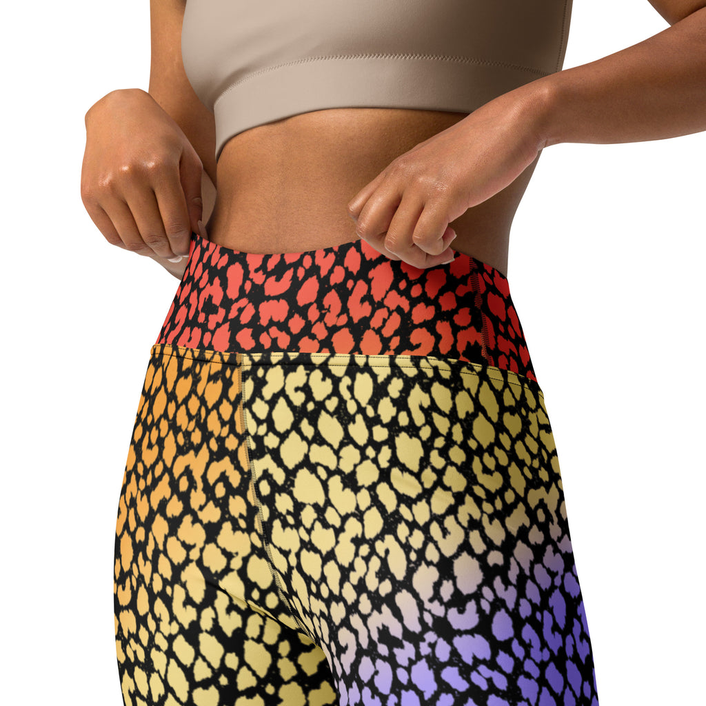 Women's Colorful Leopard Print Buttery Soft Yoga Leggings - Quick Drying, High Waisted Comfort