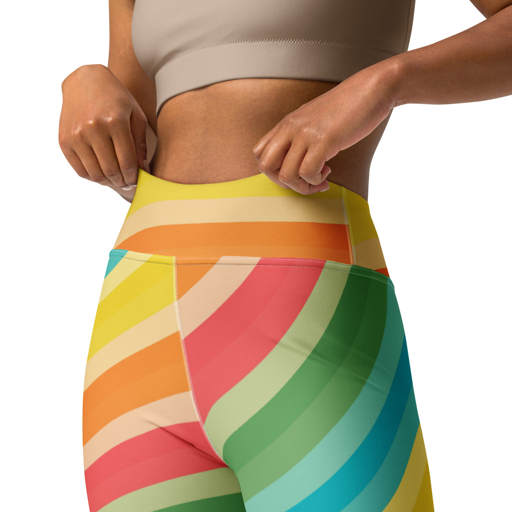 Women's Summer Beach Rainbow Buttery Soft Yoga Leggings - Quick Drying, High Waisted Comfort