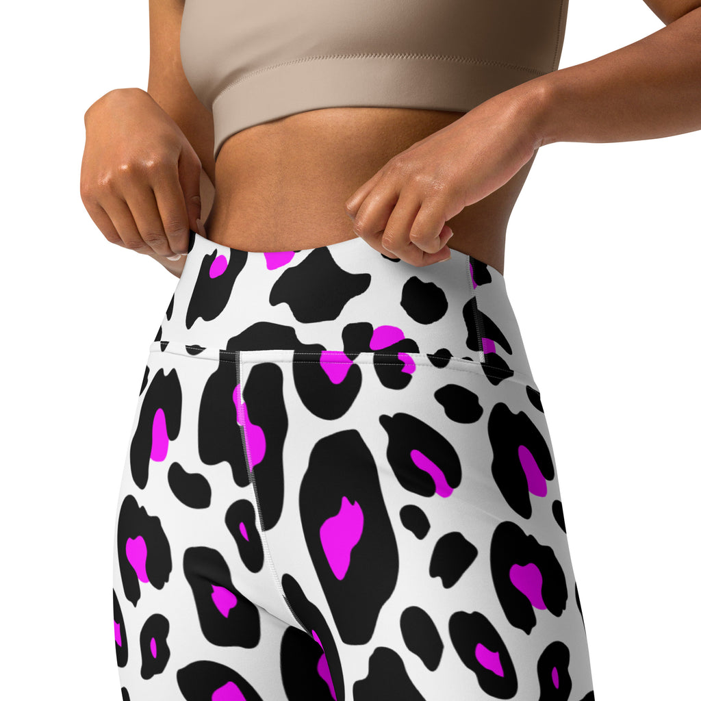 Women's Purple Leopard Print Buttery Soft Yoga Leggings - Quick Drying, High Waisted Comfort