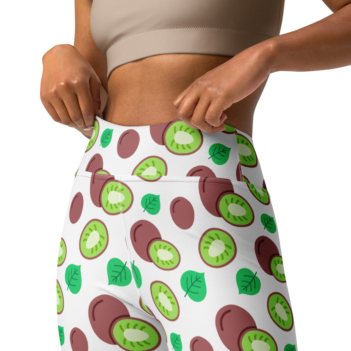 Women's Kiwi Fruit Buttery Soft Yoga Leggings - Quick Drying, High Waisted Comfort
